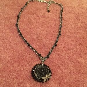 Rose and Firefly Necklace